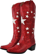 Yolkomo Cowboy Boots for Women Red Western Cowgirl Boots - Stylish Mid