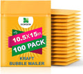 Kraft Bubble Mailers [100 Pack] #5 10.5in x 15in - Durable Padded