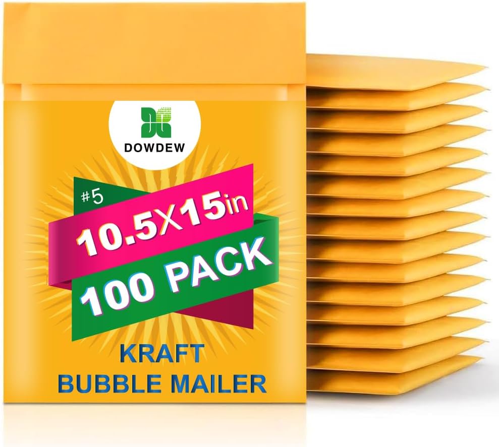 Kraft Bubble Mailers #5 - 100 Pack Padded Shipping Envelopes