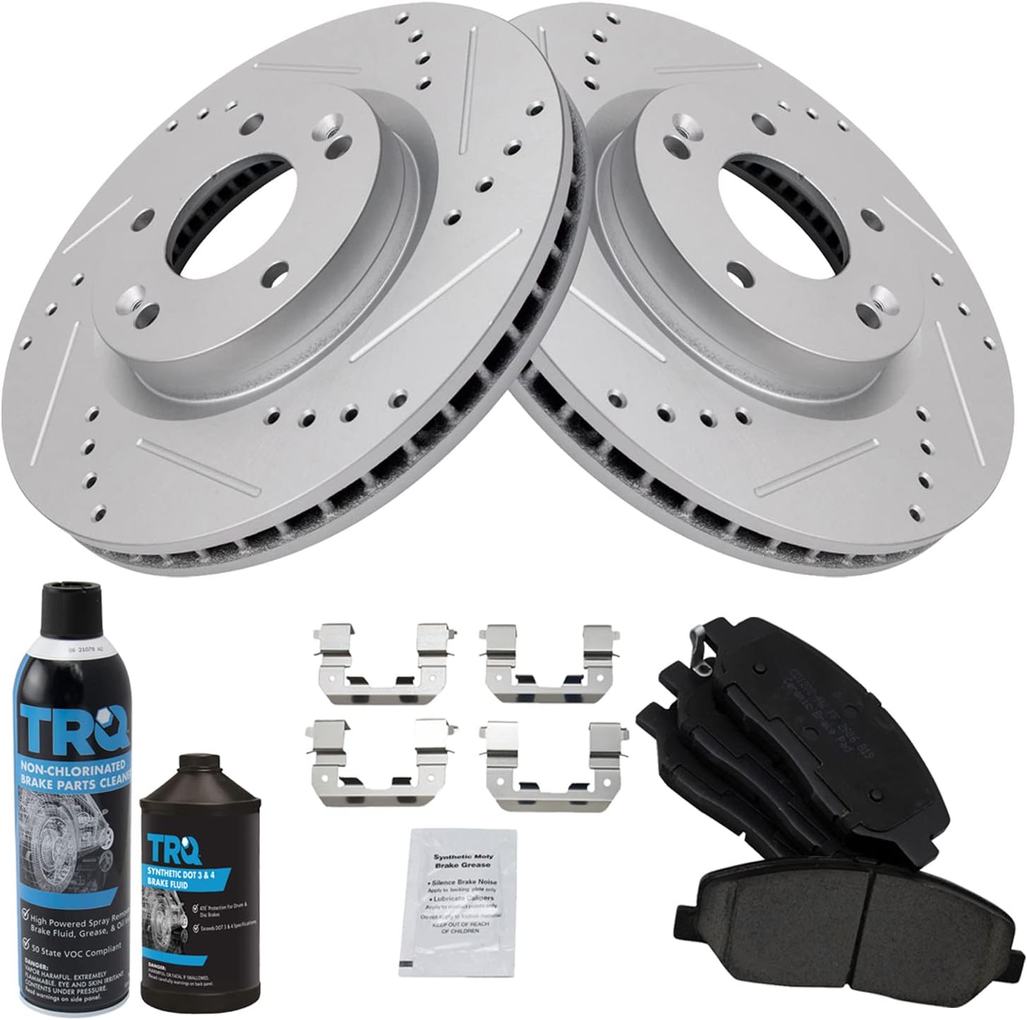 TRQ Front Performance Brake Pad & Rotor Kit for Hyundai Santa Fe