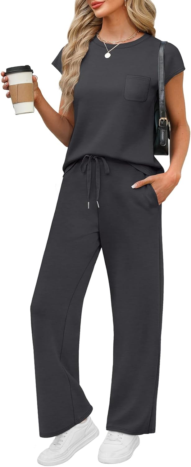 Casual Summer Travel Outfits for Women - 2 Piece Lounge Set