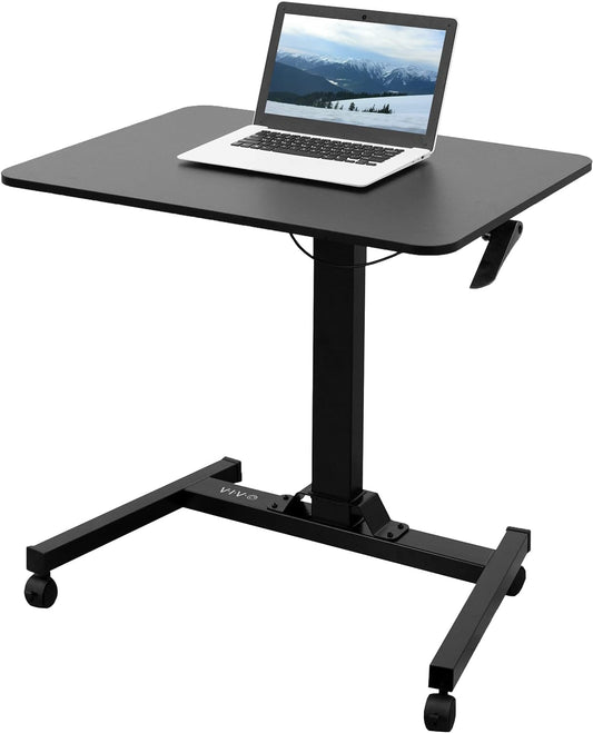 Height Adjustable Rolling Laptop Cart - VIVO CART-V07B