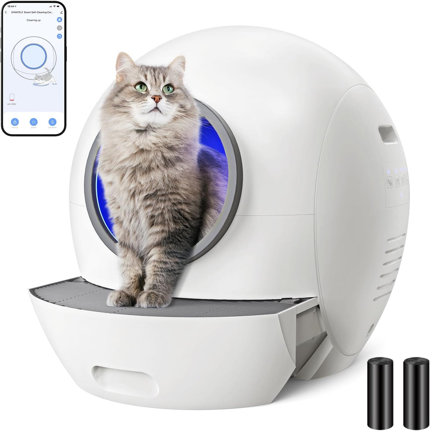 Self Cleaning Litter Box for Multiple Cats with Smart Control
