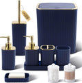 Bathroom Accessories Set 10PC Navy Blue Bathroom Accessory Set