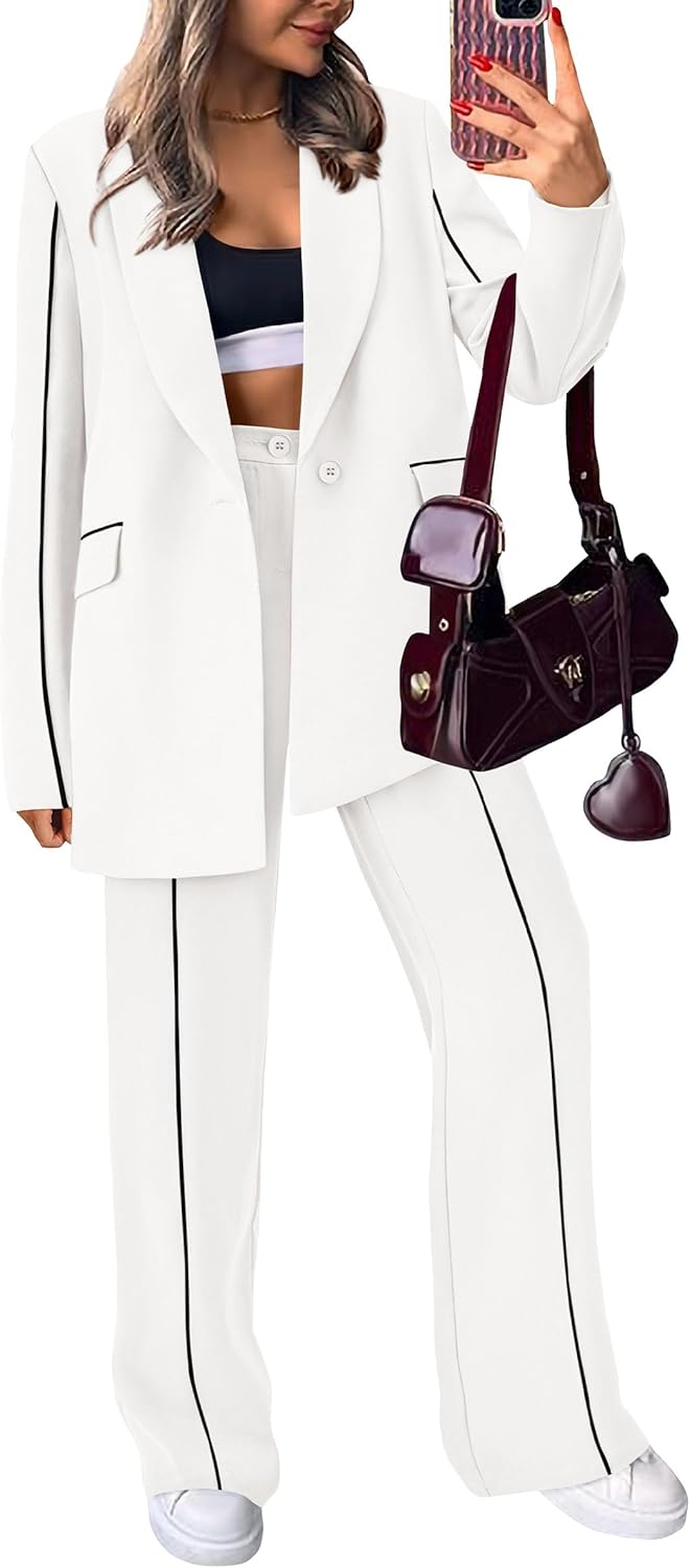PRETTYGARDEN Women's 2 Piece Blazer Outfit for Business Casual
