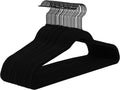 All Black Velvet Hangers 60 Pack - Slim Non-Slip Felt Hangers
