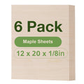 Maple Plywood Sheets 6 Pack 12x20x1/8in - Thin Laser-Ready Wood