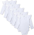 HonestBaby baby-girls 5-pack Long Sleeve Ruffle Shoulder Bodysuits up