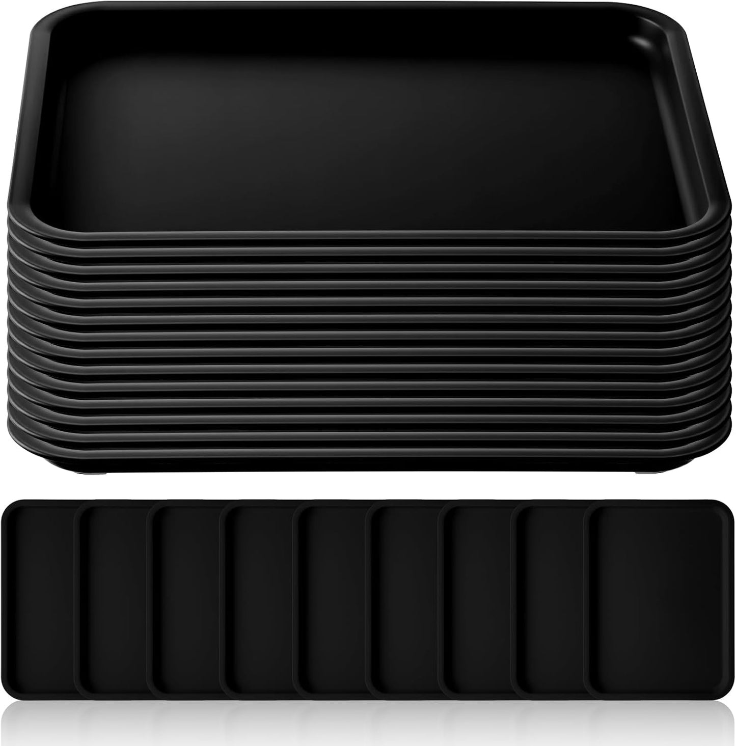 Gerrii 18 Pcs Plastic Fast Food Trays for Restaurant Use