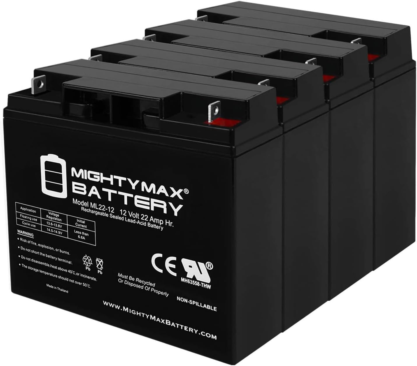 Mighty Max Battery ML22-12 - Reliable 12V 22AH Rechargeable Power