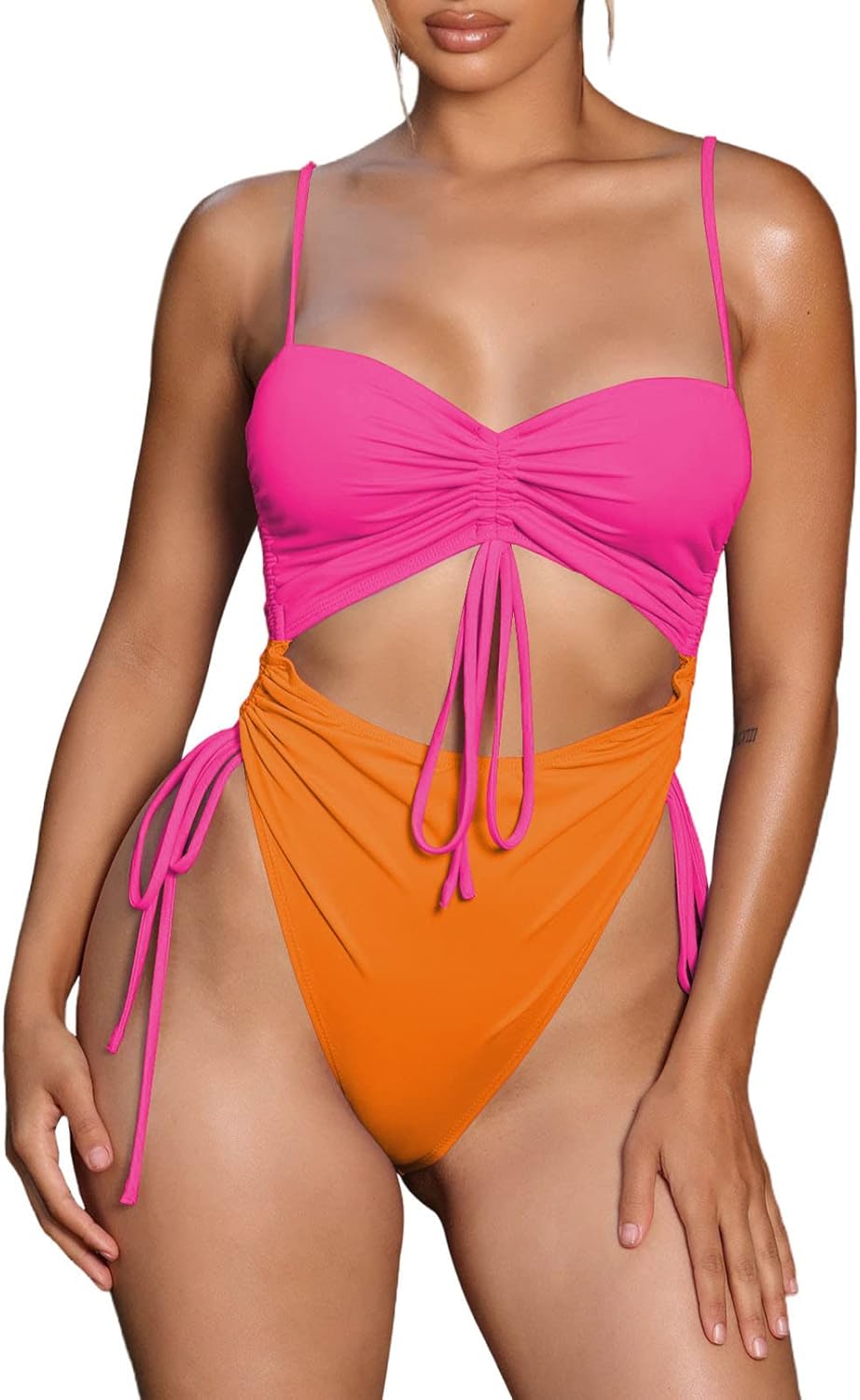 Viottiset Women's Cut Out Drawstring One Piece Swimsuit Review