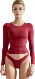SUUKSESS Women Double Lined Fitted Long Sleeve Crop Top - Soft Fit