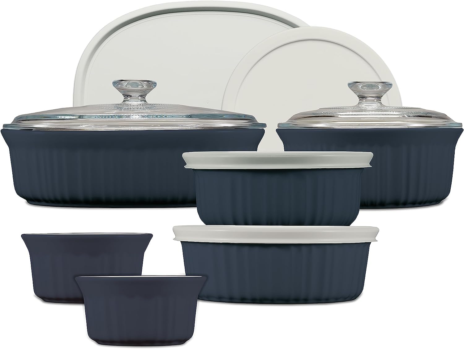 CorningWare Ceramic Bakeware Set: 12-Piece French Navy Collection