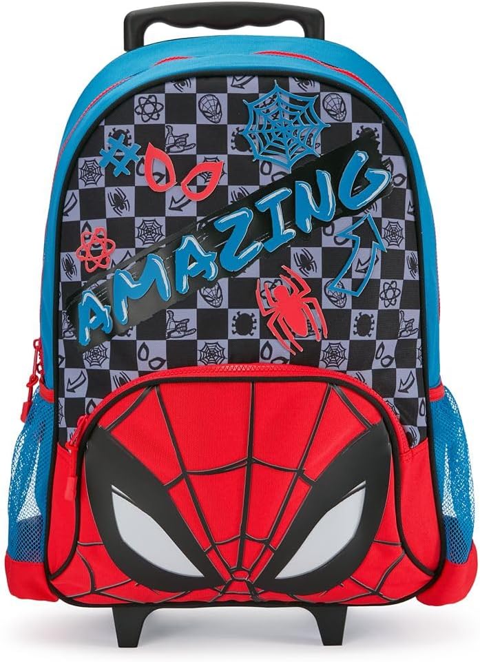 Disney Spider-Man Rolling Backpack for Kids with Adjustable Straps