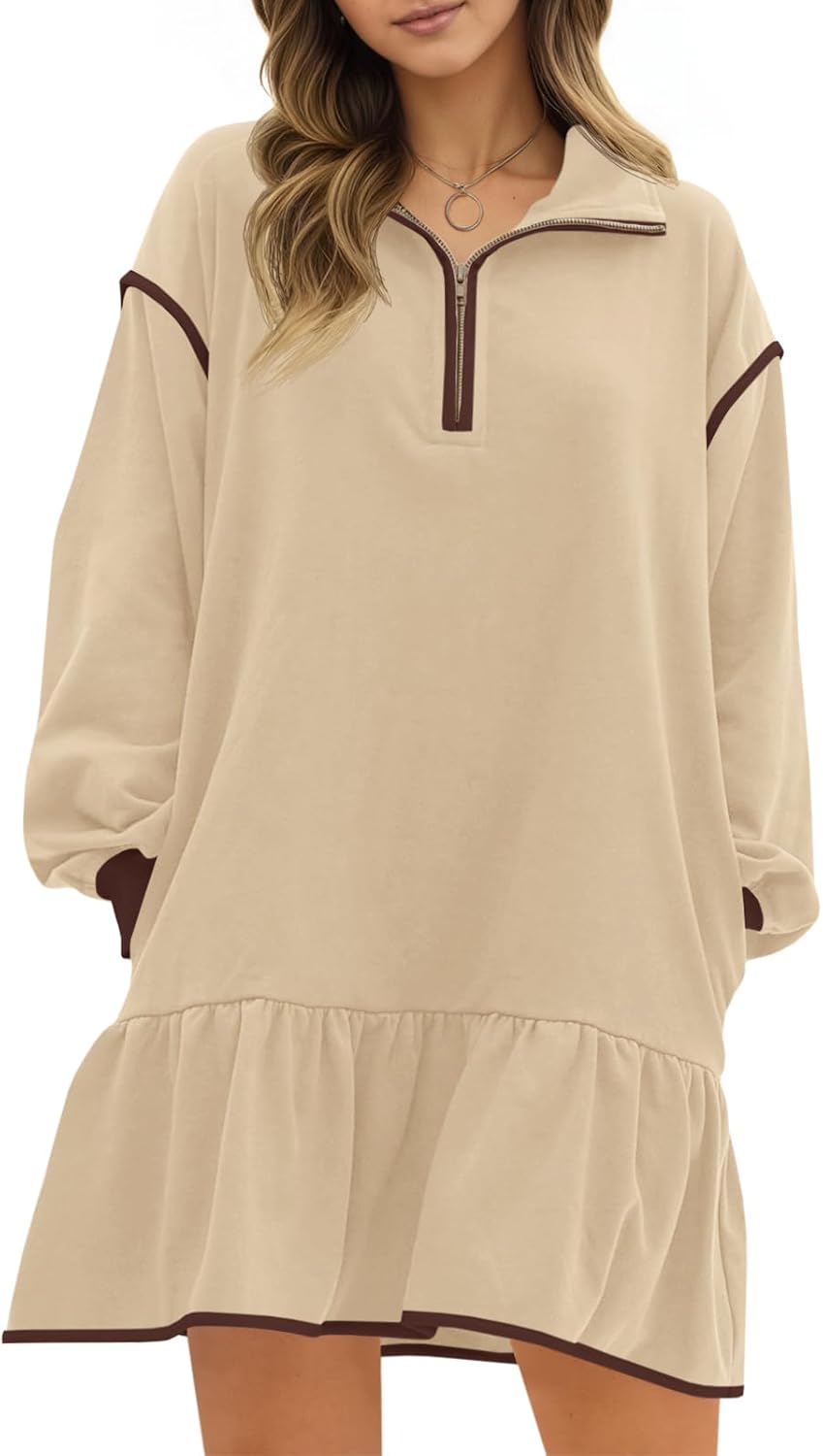 Wenrine Womens Oversized Sweatshirt Dress for Casual Style