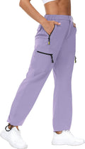 Women's Hiking Cargo Pants with Zipper Pockets - Lightweight Outdoor