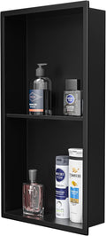 Stainless Steel Shower Niche 24in x 12in Matte Black - Space Saving