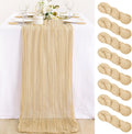 Champagne Cheesecloth Table Runner 35x120 in 8 Pack - Rustic Neutral
