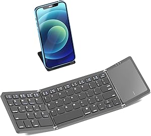 Gimibox Foldable Bluetooth Keyboard with Touchpad for Easy Use