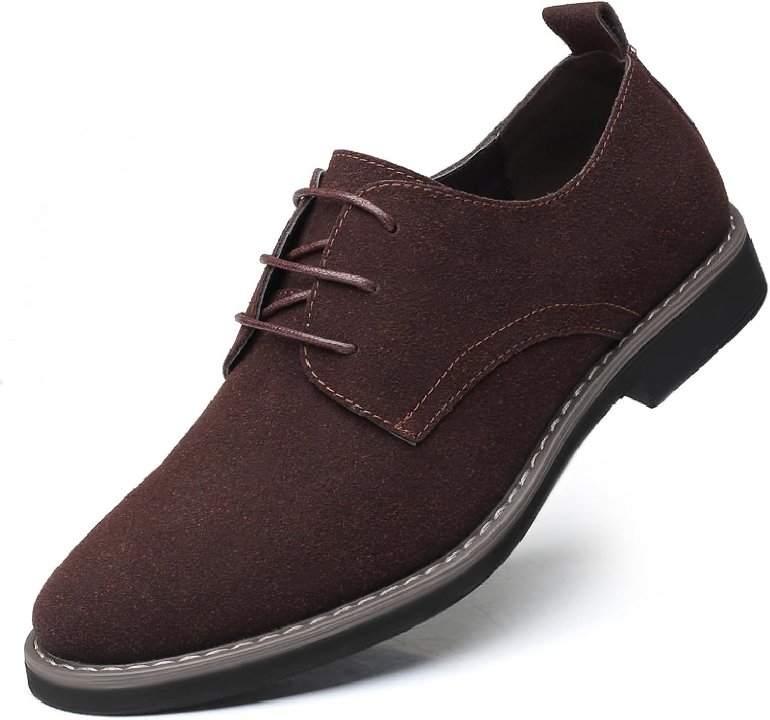 Mens Suede Leather Dress Shoes Casual Lace Up Oxfords for Style