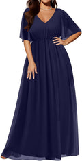 Chiffon Long Maxi Bridesmaid Dress for Women - Flowy Formal Wear