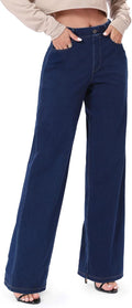 Pull On Jeans for Women Wide Leg High Waisted Stretch - Casual Fit