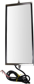 TRQ Manual Heated West Coast Mirror 16x7 Stainless Steel - Direct Fit