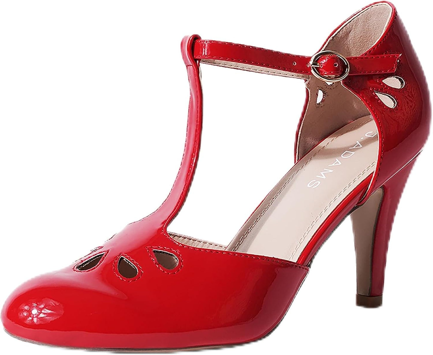 J. Adams Pepper Mary Janes - Vintage Cutout Low Kitten Heels