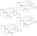 Clear Acrylic Display Risers 12 Pcs 3-Tier Set - Floating Visual Pop
