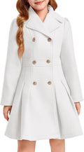 Girls Winter Dress Coat Double Breasted Peacoat - Warm Fit