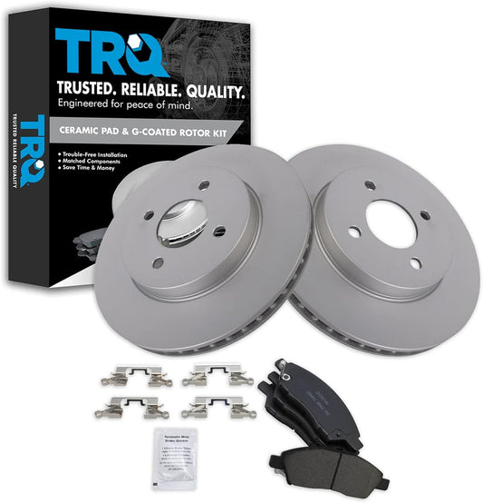 TRQ Front Brake Pad & Rotor Kit for 2012-2018 Nissan Versa