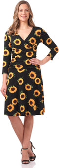 Rekucci Women's Slimming 3/4 Sleeve Fit-and-Flare Tummy Control Dress