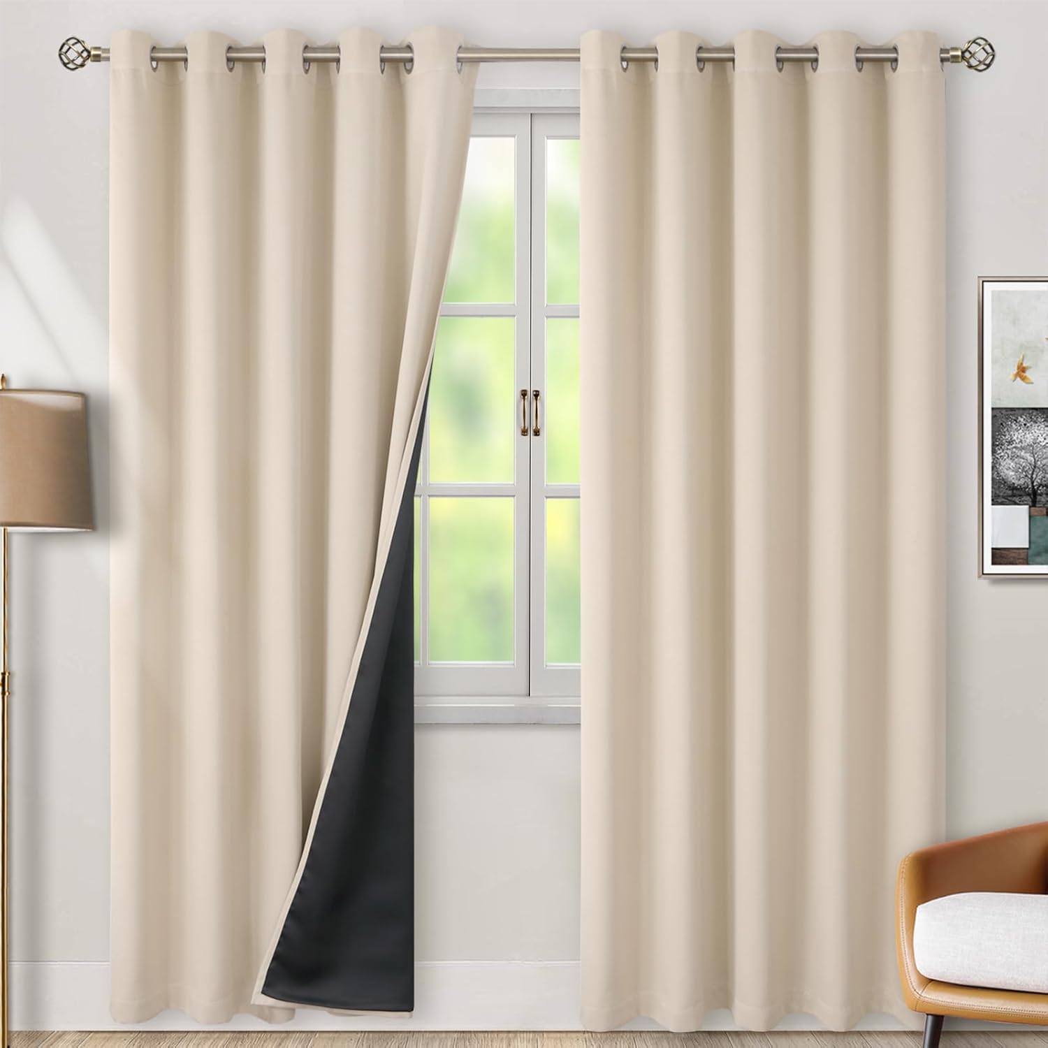 BGment Thermal Insulated Blackout Curtains for Total Darkness