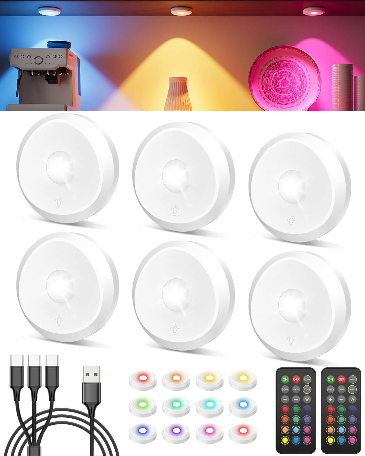 Rechargeable Color Changing Puck Lights for Home Lighting Needs