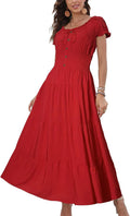 OSTOO Women's 2025 Boho Floral Tiered Maxi Dress - Flowy (Style F26M)