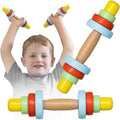 Kids Wooden Toy Dumbbell Set - Montessori Toddler Workout