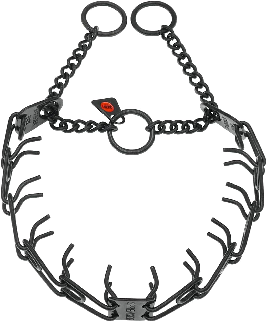 Herm Sprenger Black Stainless Steel Dog Prong Collar for Training