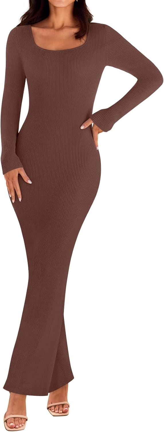 MEROKEETY Women's Bodycon Sweater Dress for Fall 2025 Style