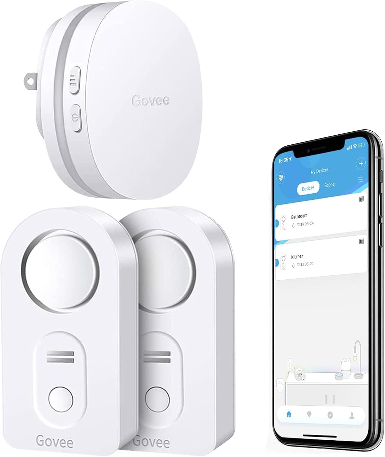 Govee WiFi Water Sensor 2 Pack for Smart Leak Detection