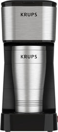 KRUPS 2 Cup Stainless Steel Coffee Maker with Travel Tumbler
