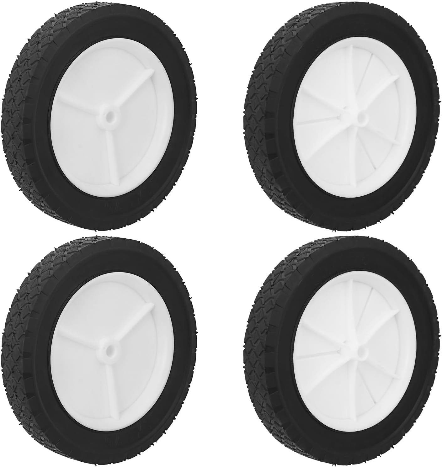 10 x 1.75 Inch Plastic Wheel Set for Lawn Mowers and Wagons
