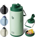 Insulated Water Bottle 64 oz with Straw and Dual-use Lid - Large Half