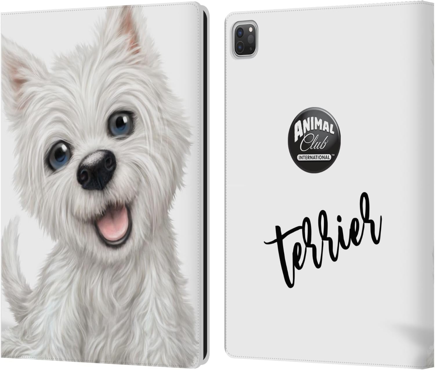Animal Club International Terrier Faces Leather Wallet Case for iPad