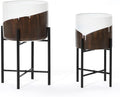 LuxenHome Modern Planter Pots Set of 2 - Mid Century Floor Planters