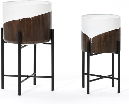 Modern Planter Pots Set of 2 for Indoor Plants and Decor