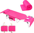Women Comfy Tanning Chair with Mattress Face Hole - Heavy Duty Pink