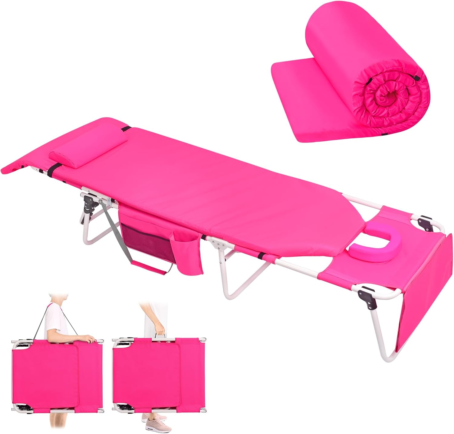 Women Comfy Tanning Chair with Face Hole for Ultimate Relaxation