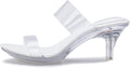 Clear Heels for Women Silver Black Little Platform - Sexy 2.75in