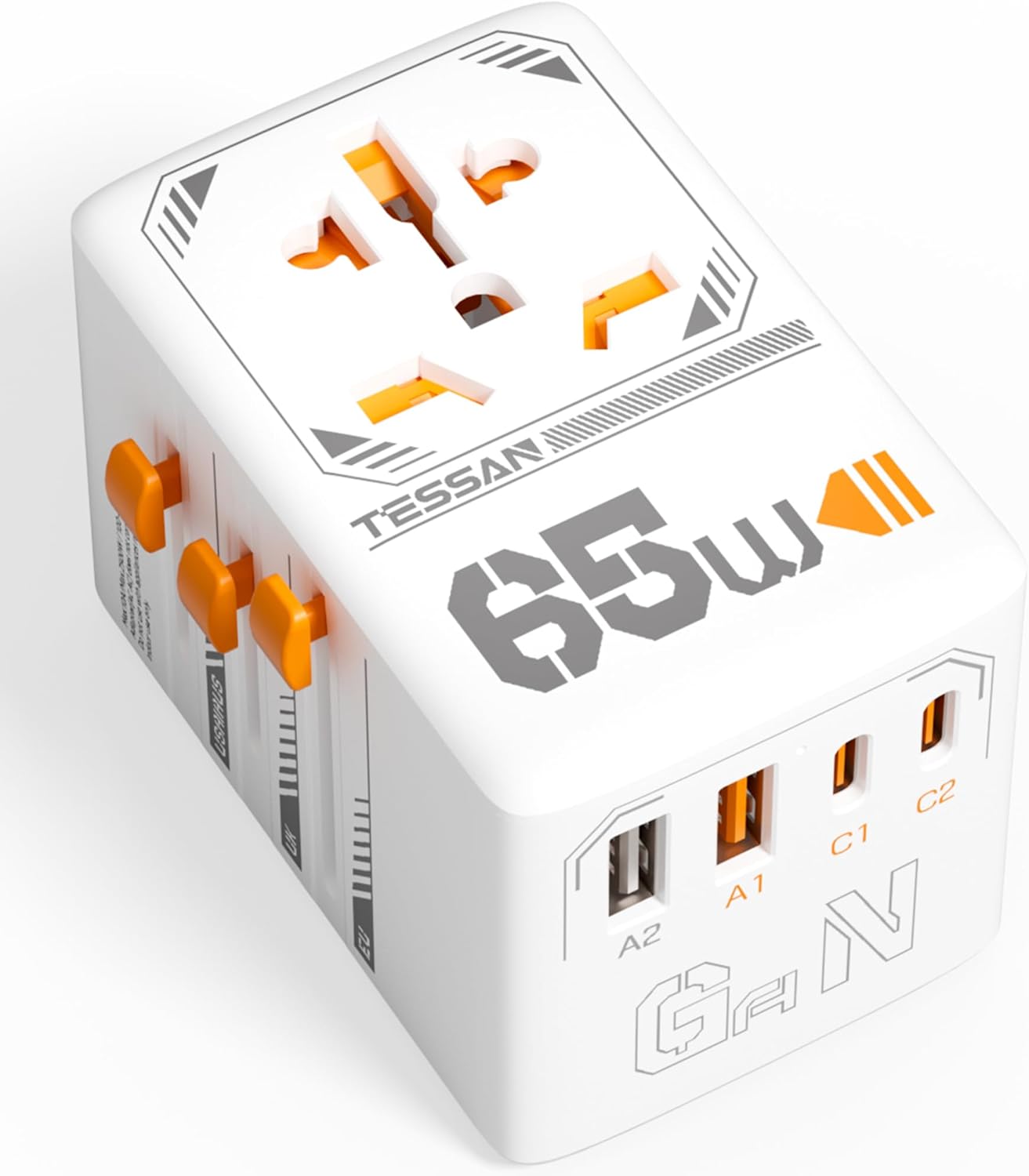 TESSAN Universal Travel Adapter with 4 USB Ports for Worldwide Use