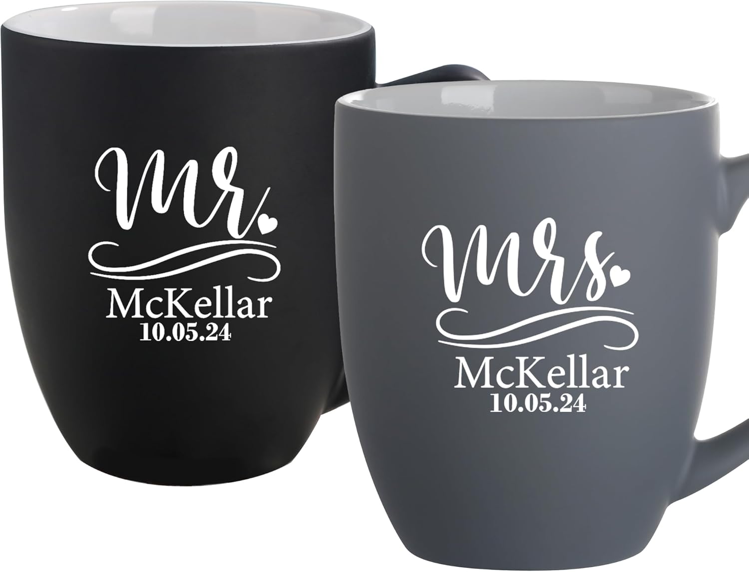 Custom Mr & Mrs Mug Set- Perfect Couples Gift!
